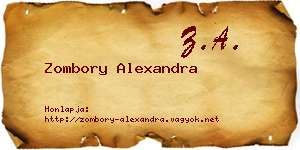 Zombory Alexandra névjegykártya